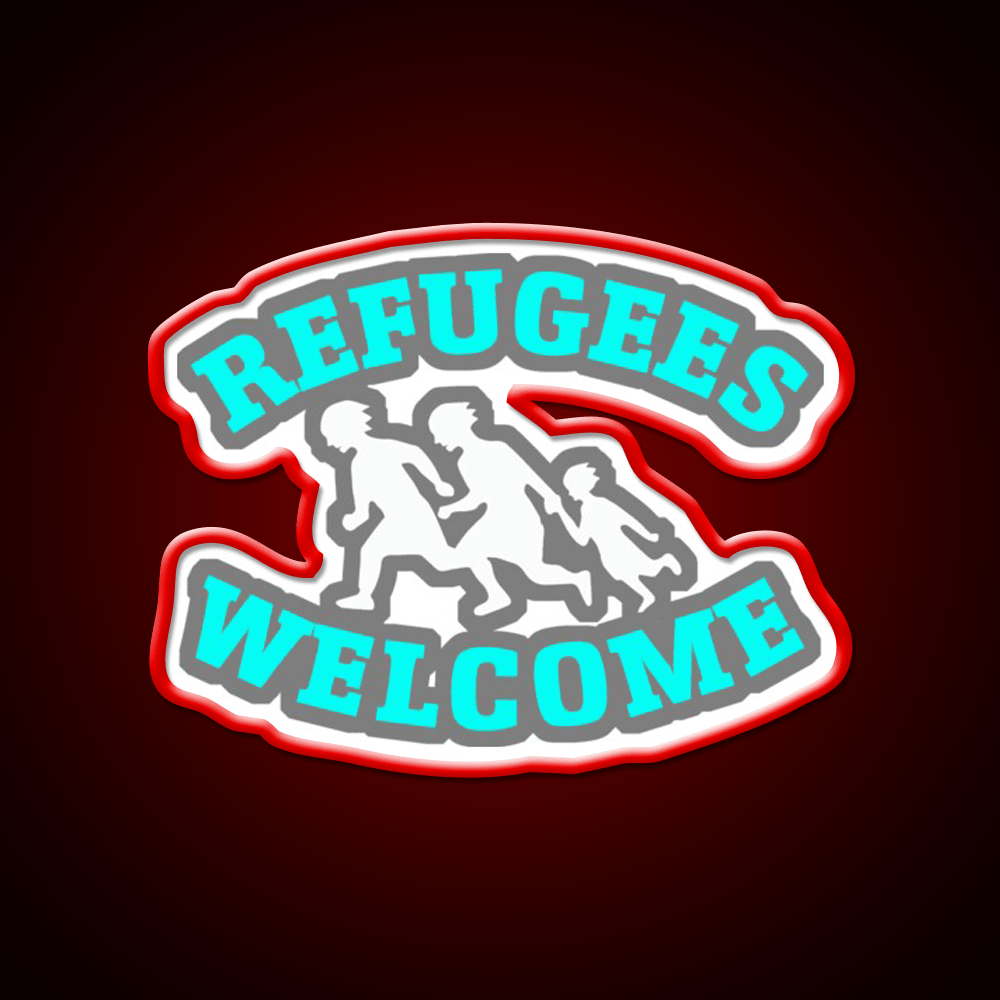 Refugees Welcome Welcome Led Neon Sign Open Sign Rgb Color - Shineneon
