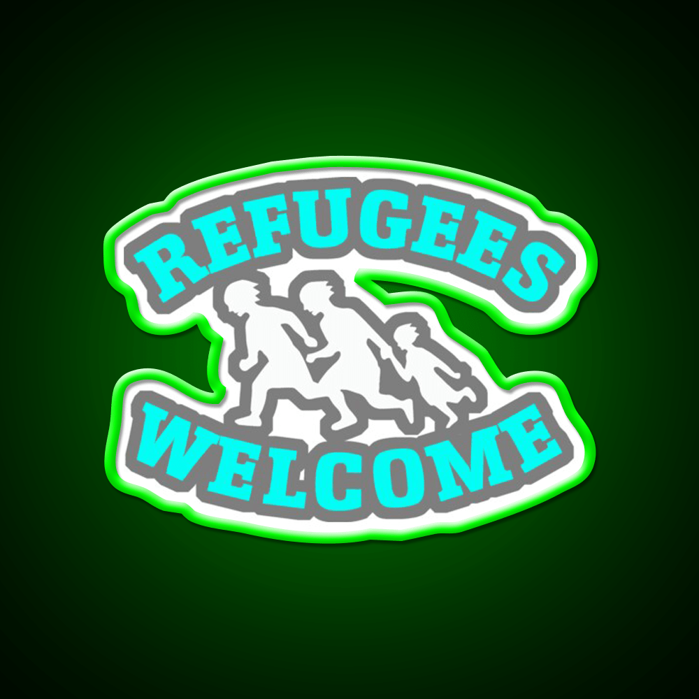 Refugees Welcome Welcome Led Neon Sign Open Sign Rgb Color - Shineneon