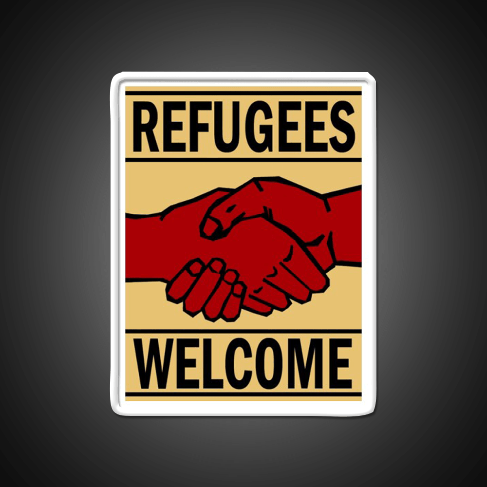Refugees Welcome Welcome Led Neon Sign Open Sign Wall Art Rgb Color - Shineneon