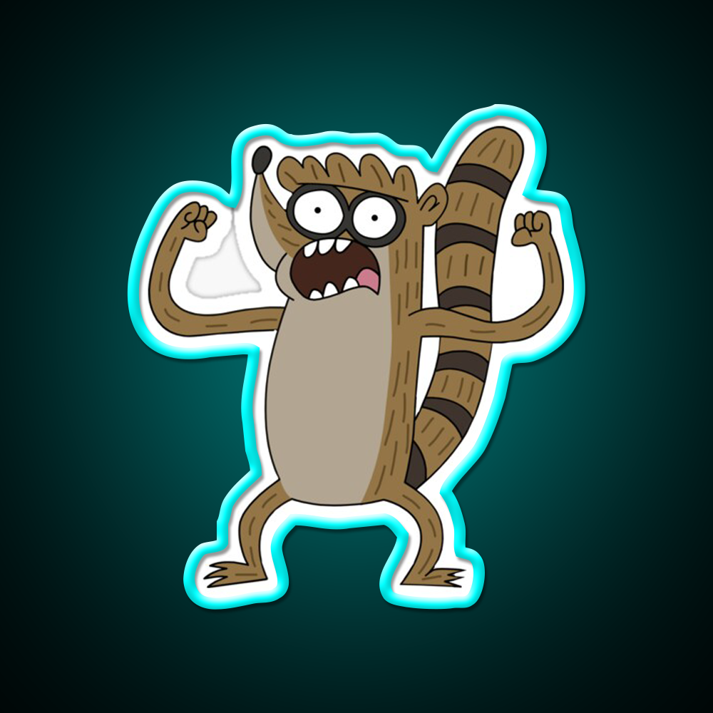 Regular Show Rigby Gym Fitness Led Neon Sign Rgb Color