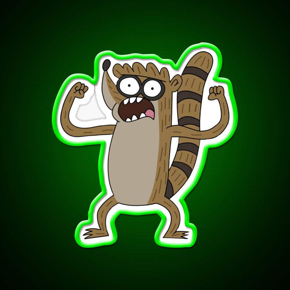 Regular Show Rigby Gym Fitness Led Neon Sign Rgb Color