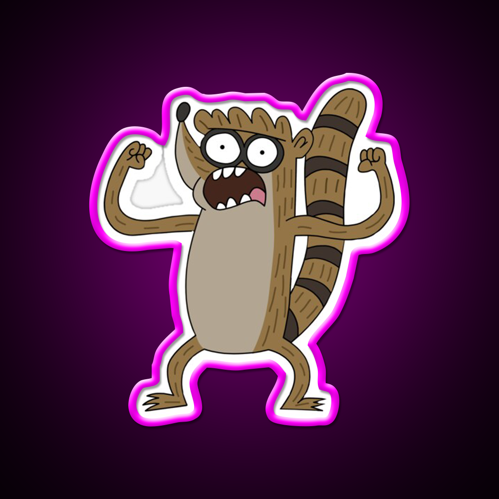 Regular Show Rigby Gym Fitness Led Neon Sign Rgb Color