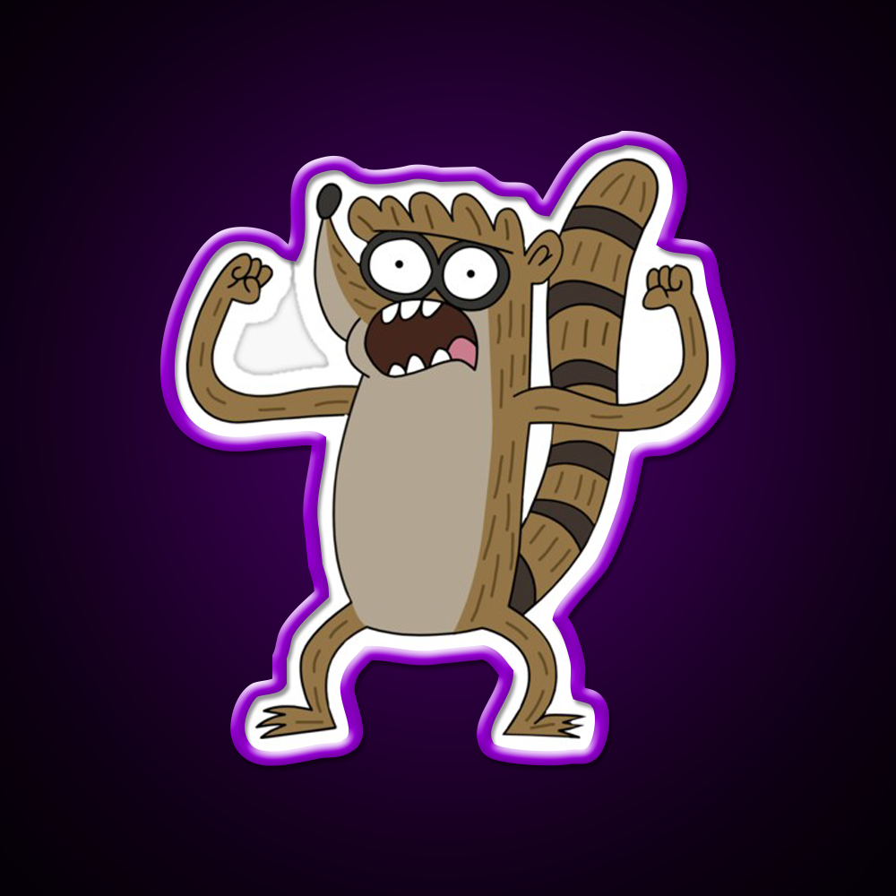 Regular Show Rigby Gym Fitness Led Neon Sign Rgb Color