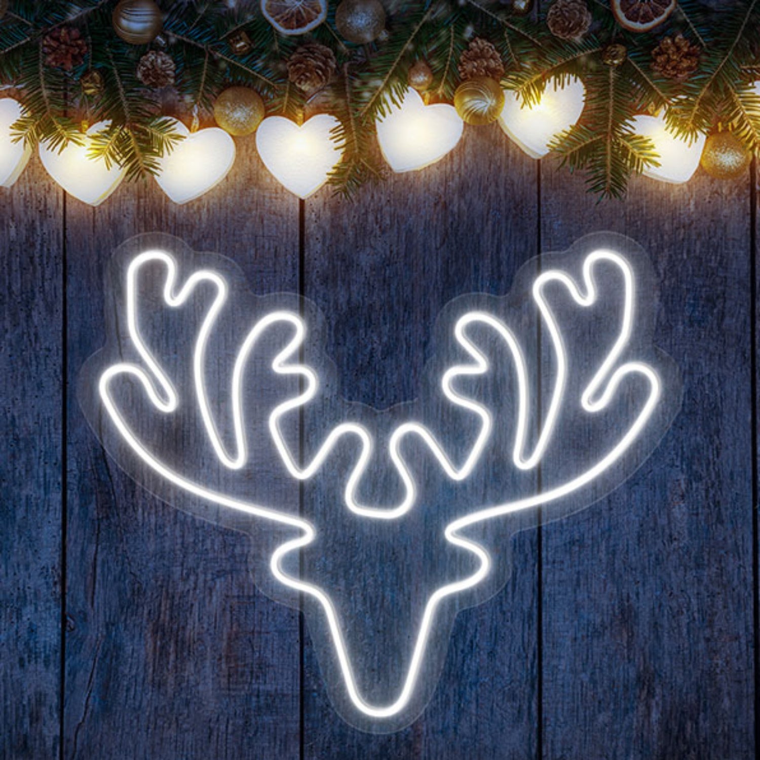 Reindeer Head Neon Sign Wall Art Decor | Shineneon