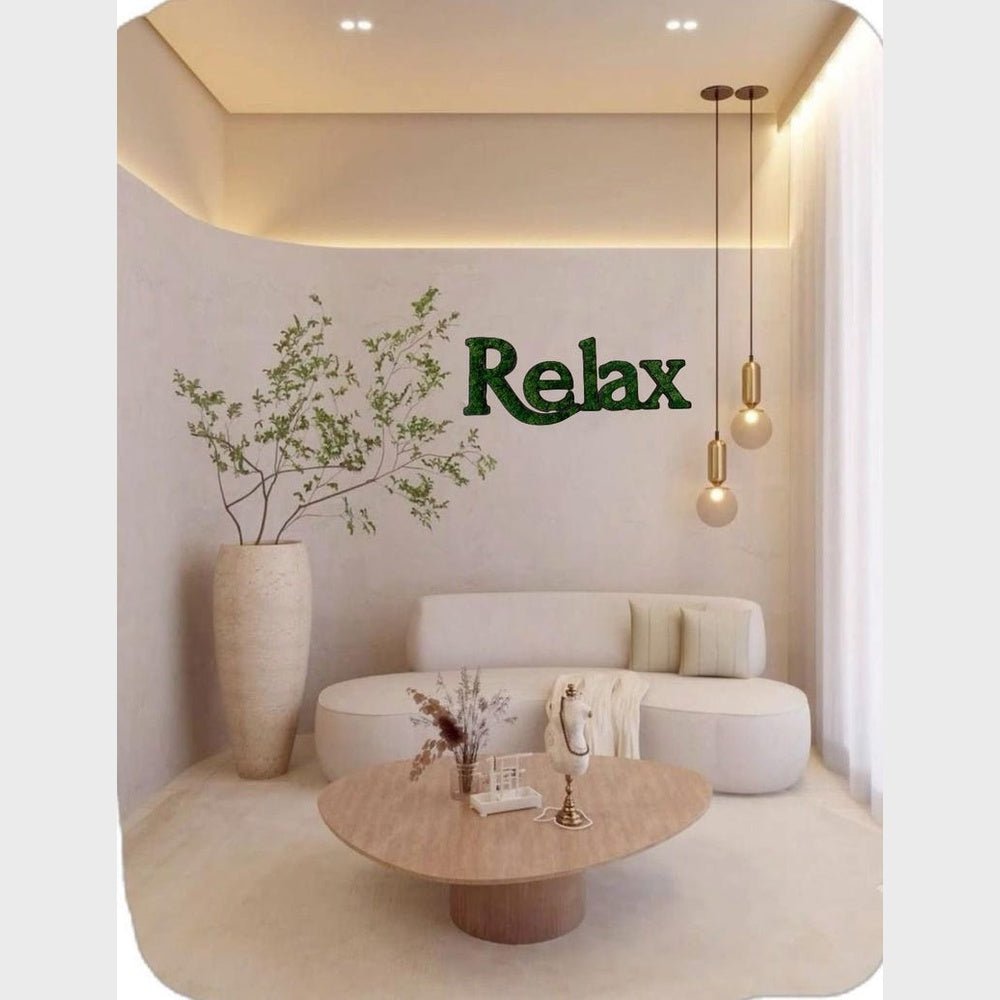 Relax 3D Moss Letter Sign - Shineneon