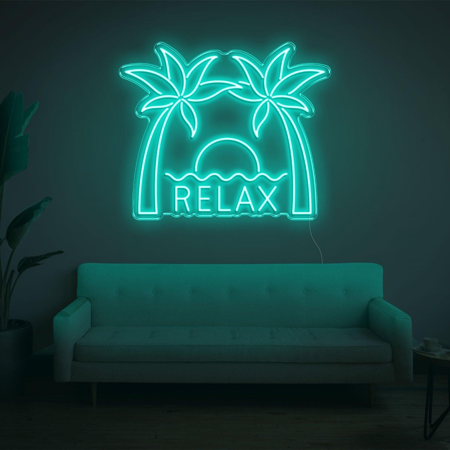 Relax Palm Sunset Led Neon Sign With Vibrant Yellow Glow For Indoor Wall Decor | Shineneon