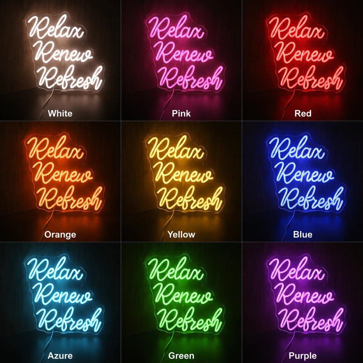 Relax Renew Refresh LED Neon Sign - Shineneon