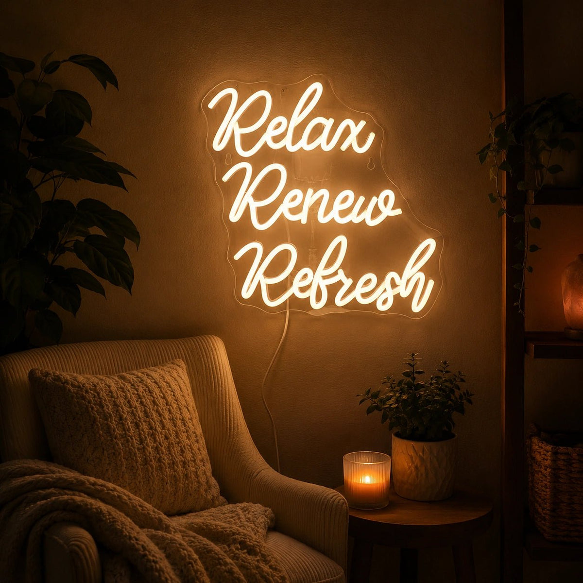 Relax Renew Refresh LED Neon Sign - Shineneon