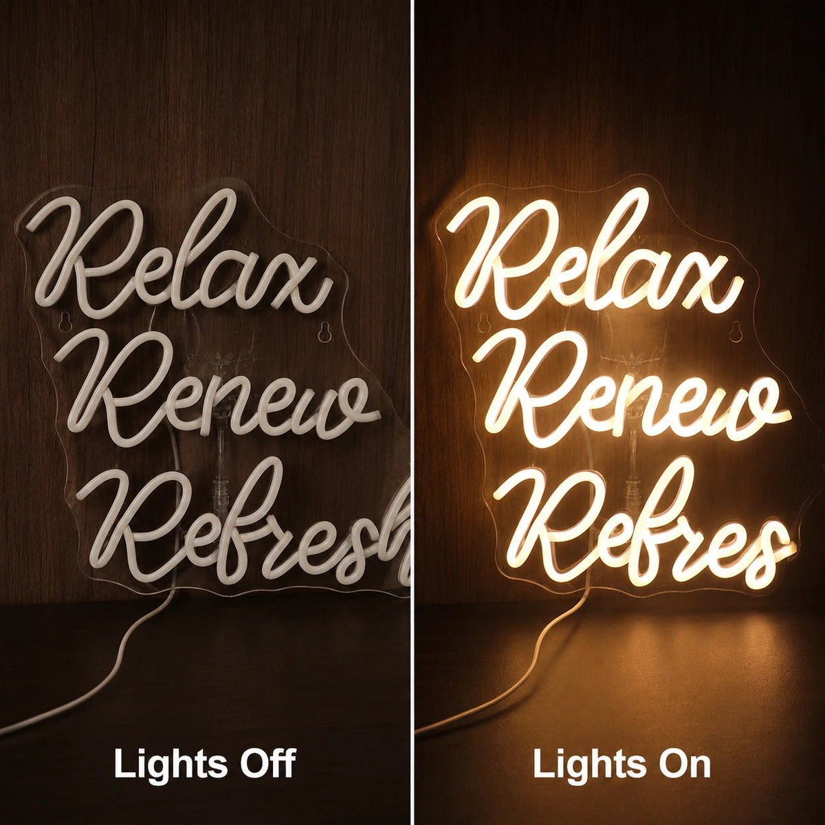 Relax Renew Refresh LED Neon Sign - Shineneon