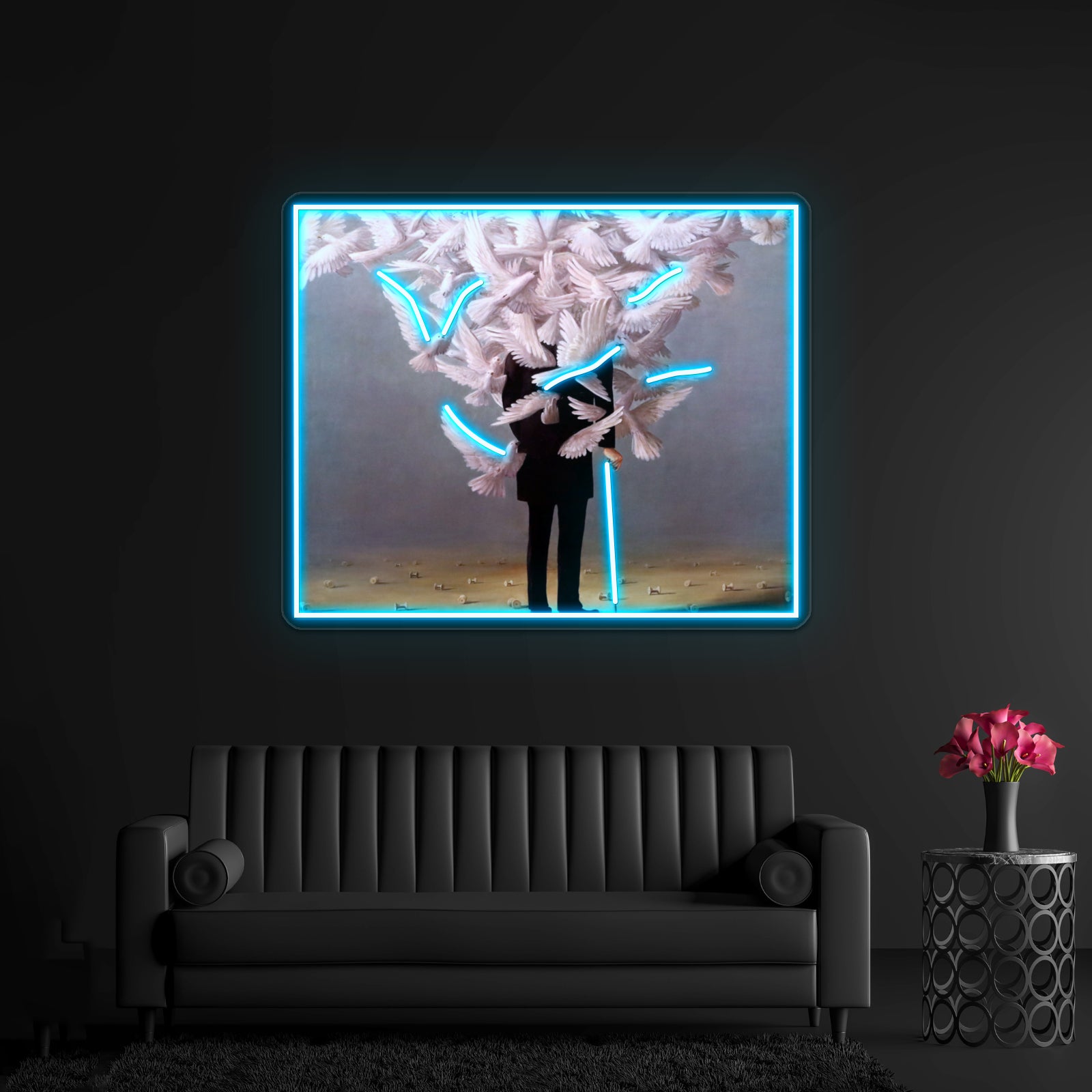 Ren Magritte Art High Quality Art Print Wall Artwork Neon Signs | Shineneon