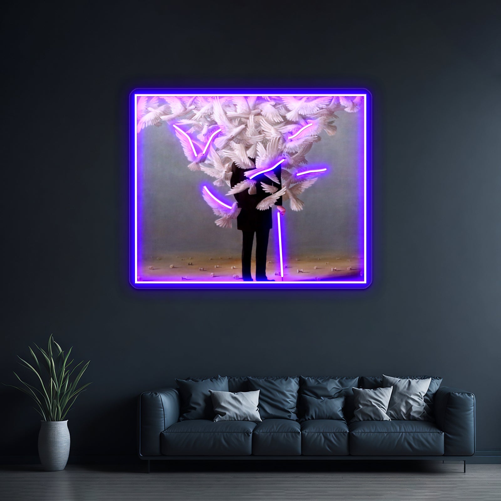 Ren Magritte Art High Quality Art Print Wall Artwork Neon Signs | Shineneon