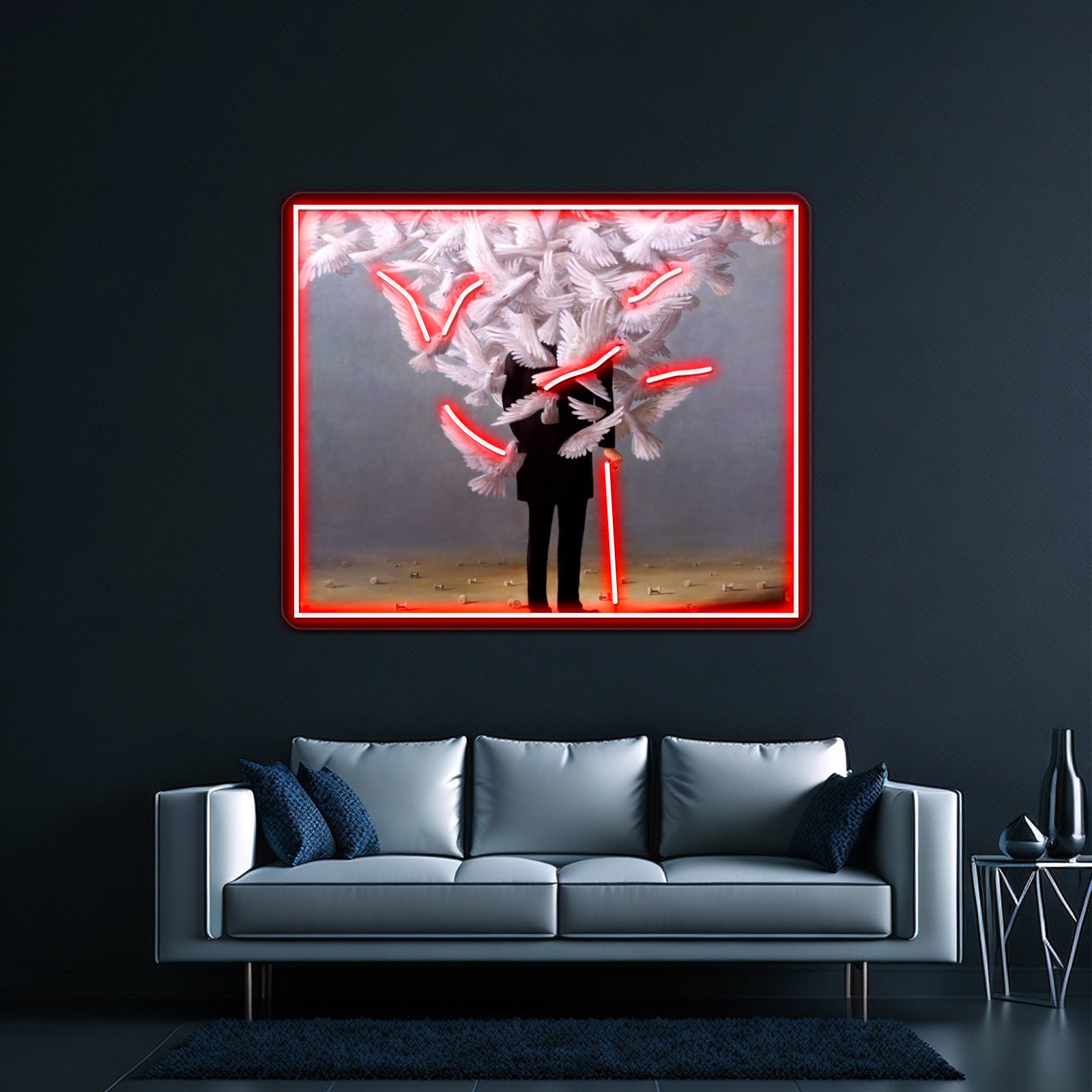 Ren Magritte Art High Quality Art Print Wall Artwork Neon Signs | Shineneon