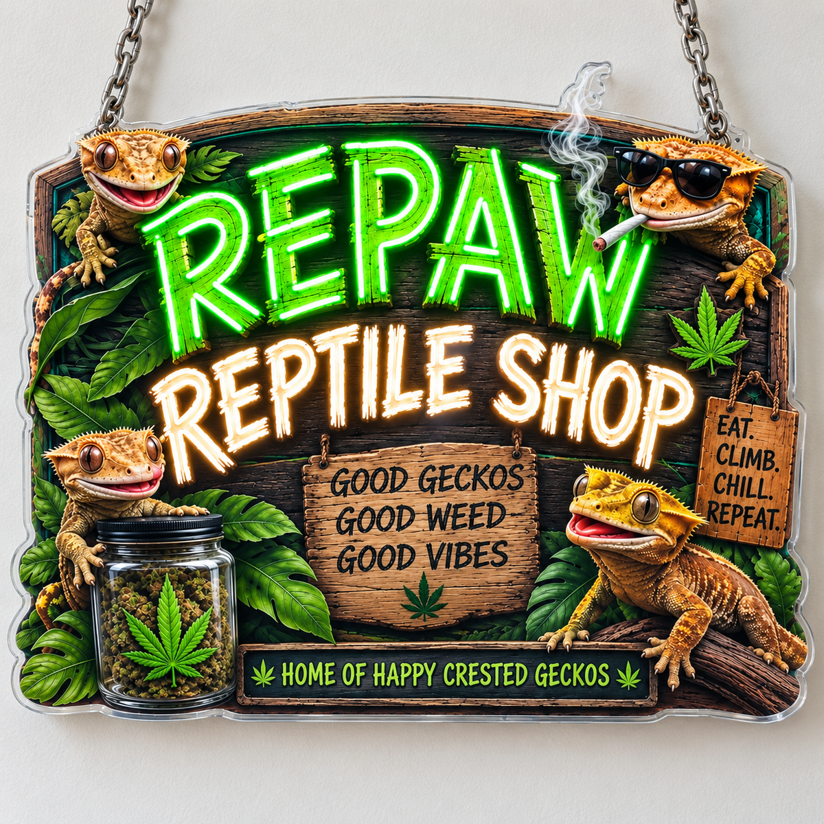 Repav Reptile Custom LED Neon Sign | 9a47b9207f300143cc1cc6d6531d4ec00c7c127477f6f29fda870d92cce0755e | natural_light