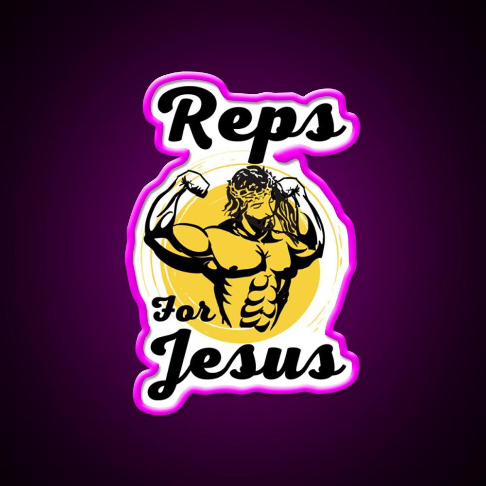 Reps For Gym Workout Bodybuilder Gym Fitness Led Neon Sign Rgb Color