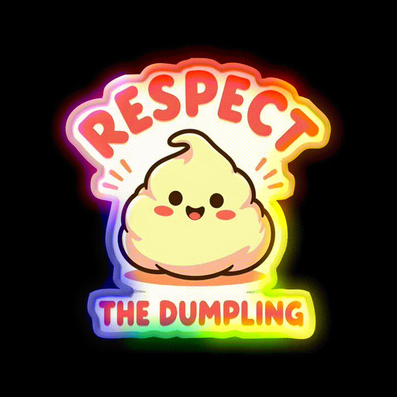 Respect The Dumpling Led Neon Sign Chinese Food Rgb Color