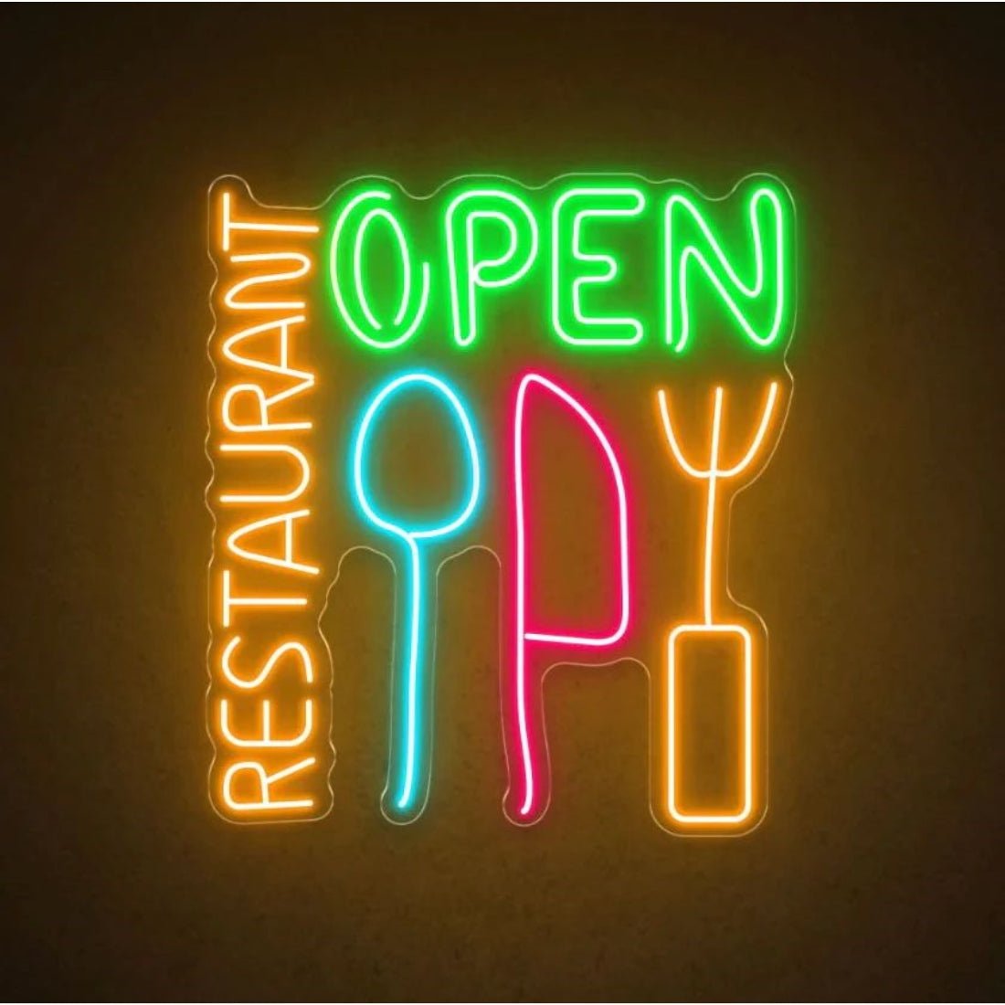 Restaurant Open Shop Fork Led Sign Business Neon Sign - Shineneon