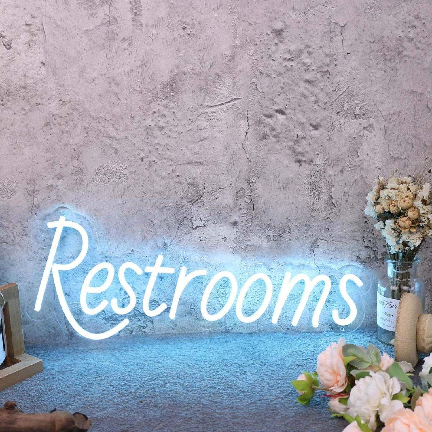 Restrooms Blue Custom Led Neon Sign | Shineneon