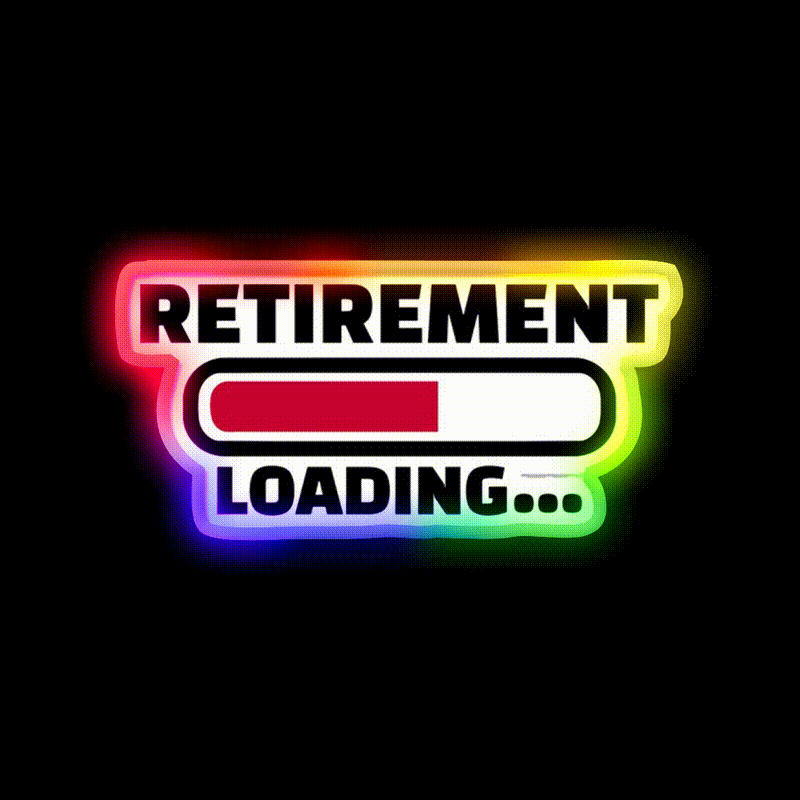 Retirement Loading Man Cave Bar Led Neon Sign Rgb Color