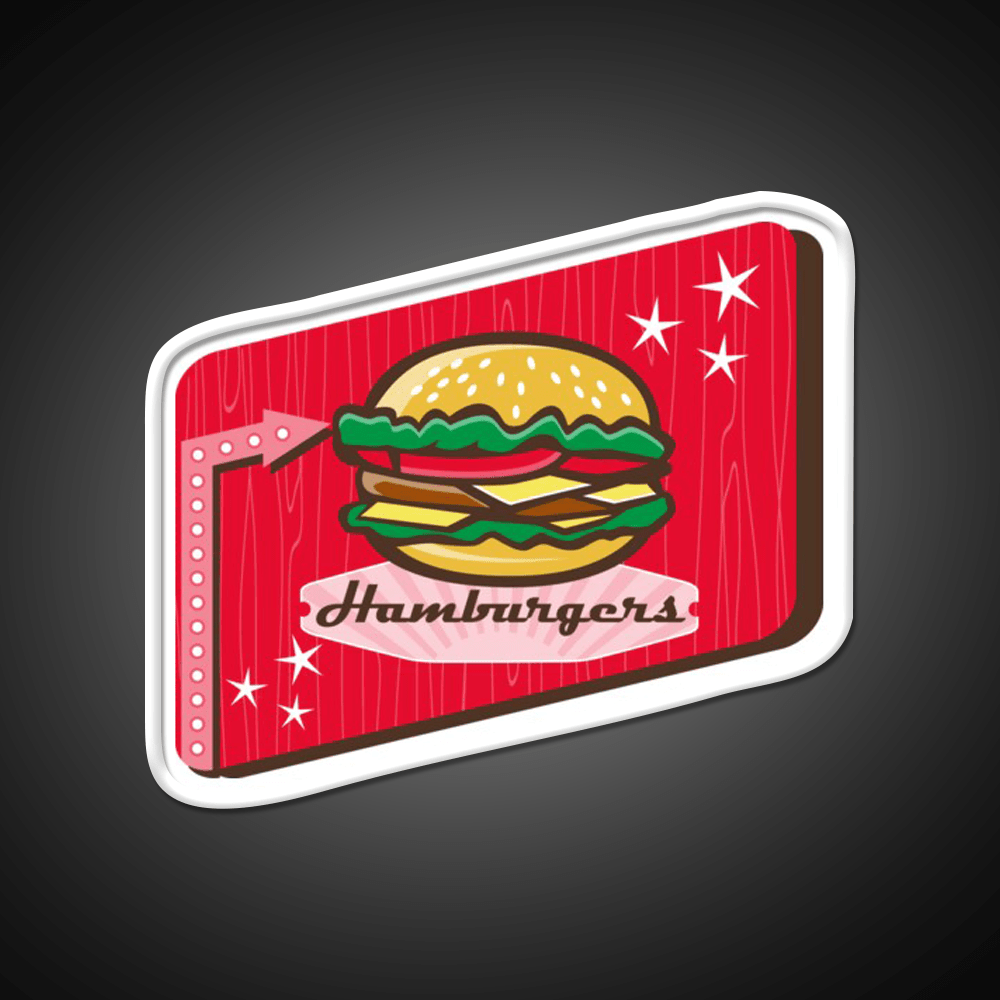 Retro 1950S Diner Hamburger Sign Snack Food Led Neon Sign Rgb Color - Shineneon