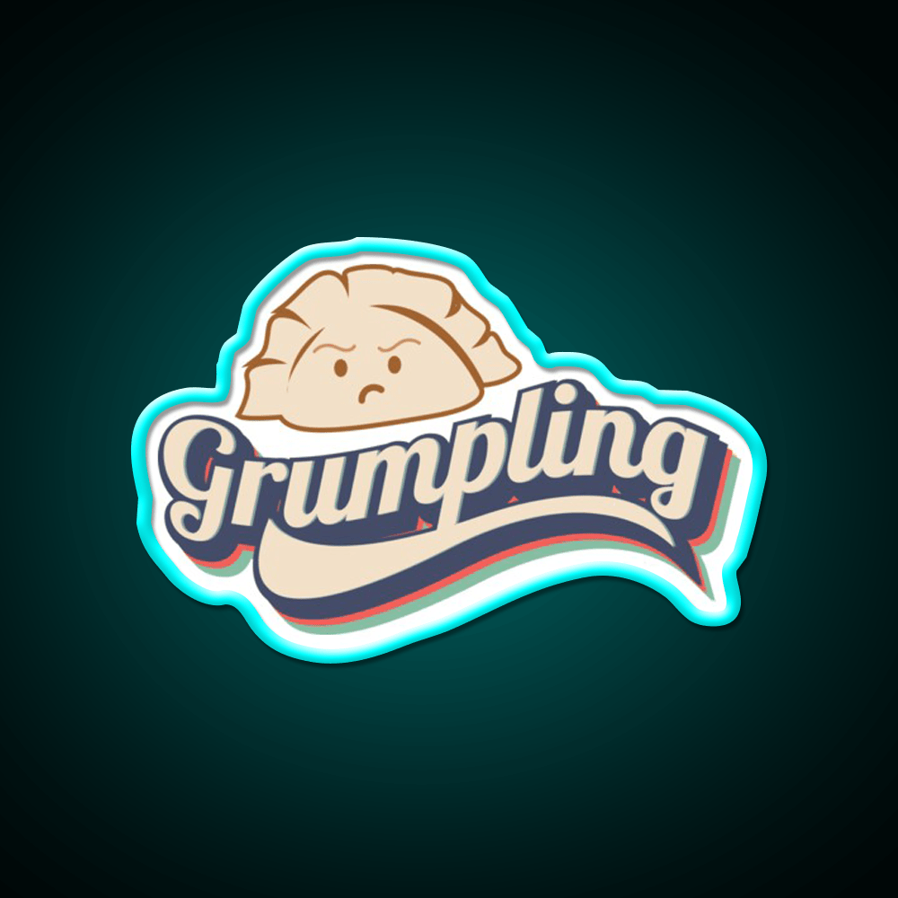 Retro Angry Dumpling Led Neon Sign Chinese Food Rgb Color - Shineneon