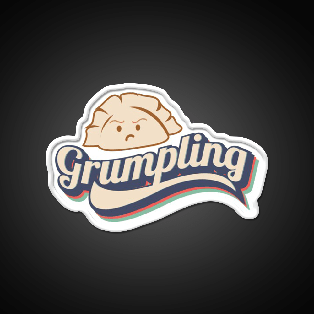Retro Angry Dumpling Led Neon Sign Chinese Food Rgb Color - Shineneon