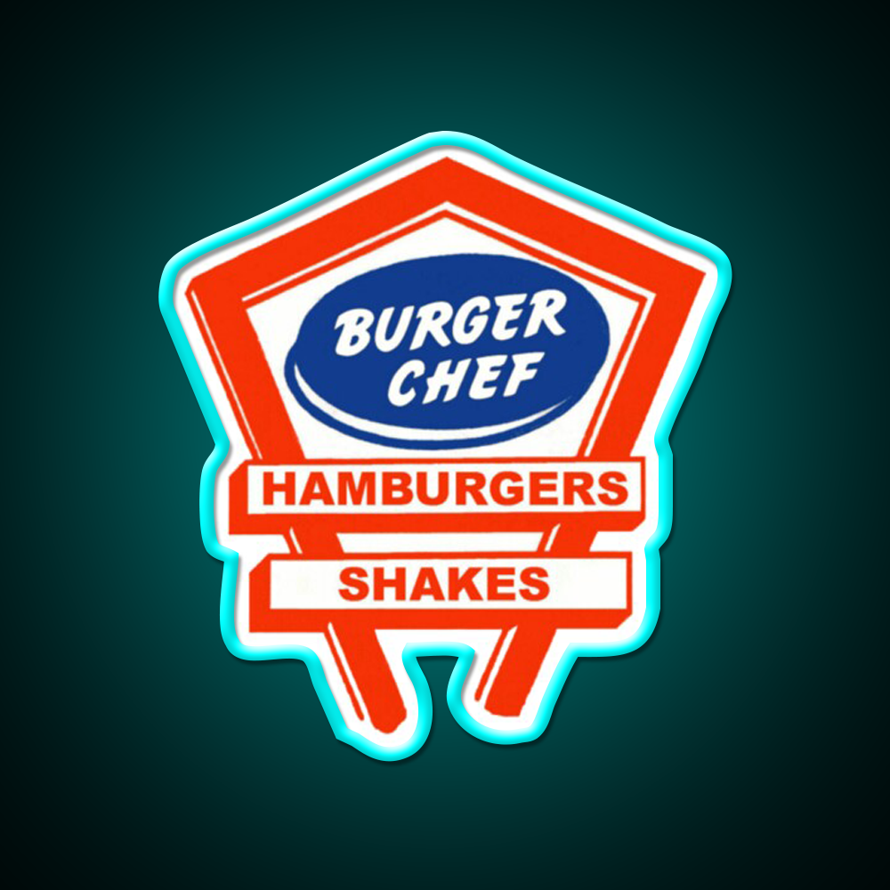 Retro Burger Chef Fast Food Led Neon Sign For Burger Place Rgb Color