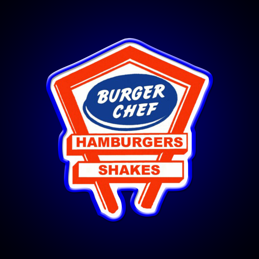 Retro Burger Chef Fast Food Led Neon Sign For Burger Place Rgb Color