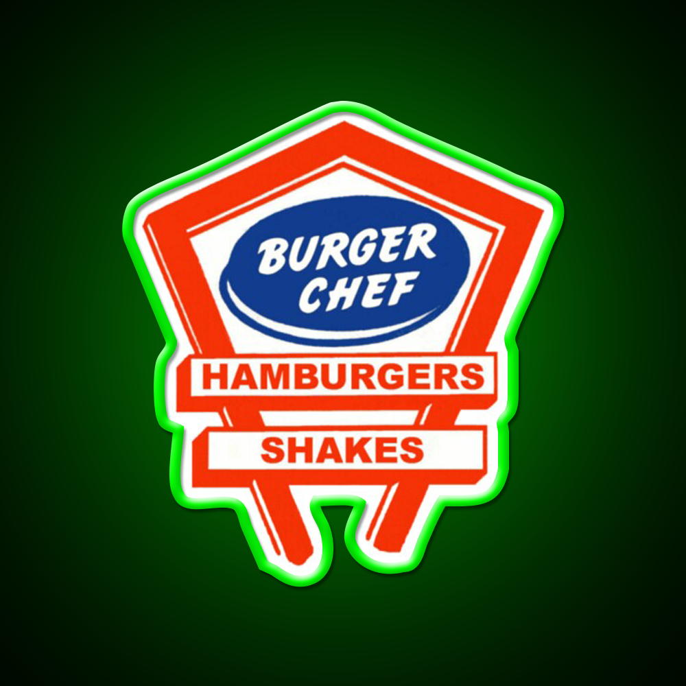 Retro Burger Chef Fast Food Led Neon Sign For Burger Place Rgb Color