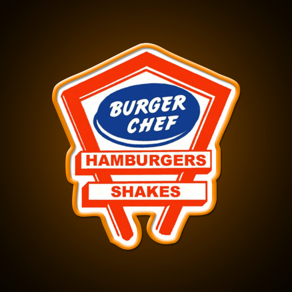 Retro Burger Chef Fast Food Led Neon Sign For Burger Place Rgb Color