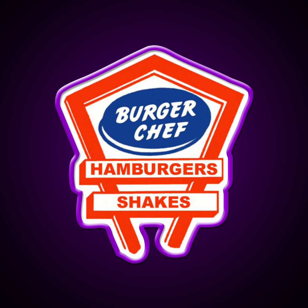 Retro Burger Chef Fast Food Led Neon Sign For Burger Place Rgb Color