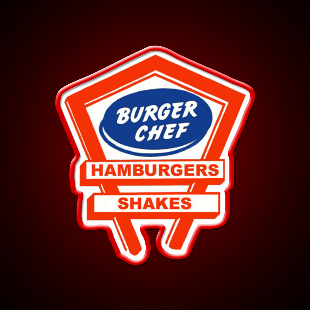 Retro Burger Chef Fast Food Led Neon Sign For Burger Place Rgb Color