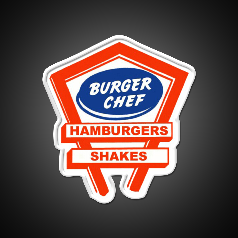 Retro Burger Chef Fast Food Led Neon Sign For Burger Place Rgb Color