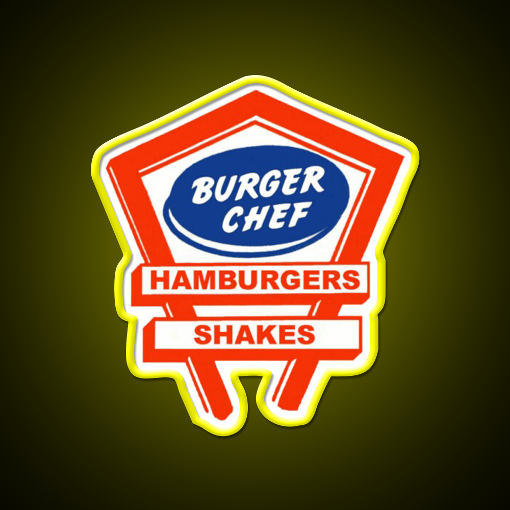 Retro Burger Chef Fast Food Led Neon Sign For Burger Place Rgb Color
