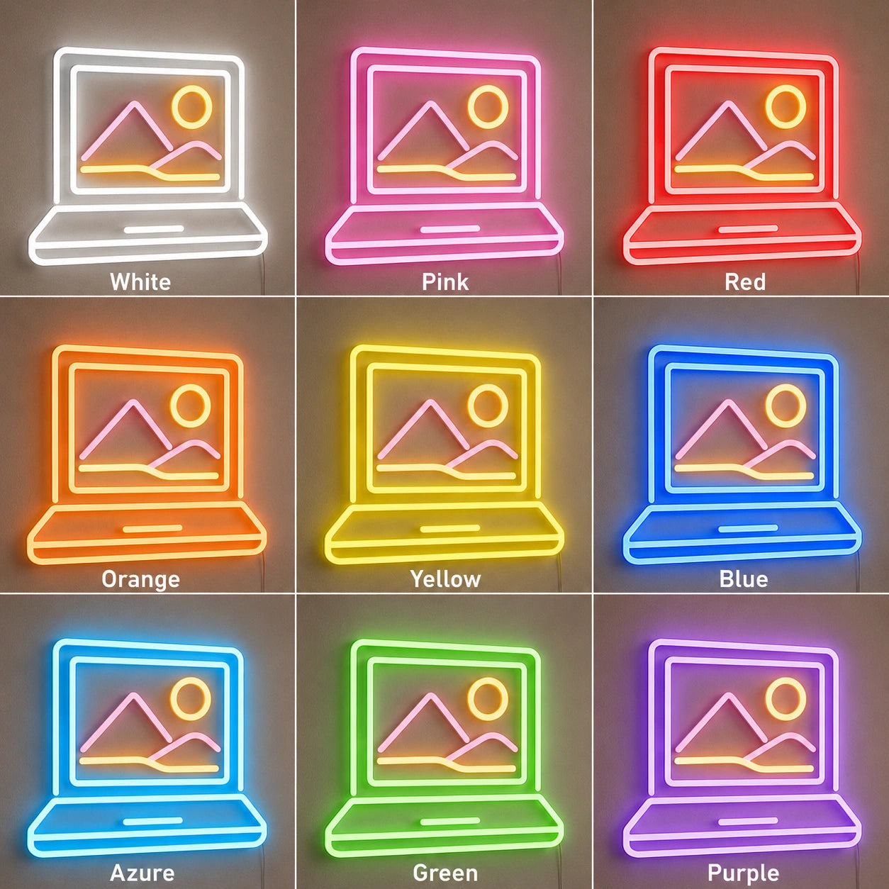 Retro Computer Screen Neon Sign LED Neon Sign color grid