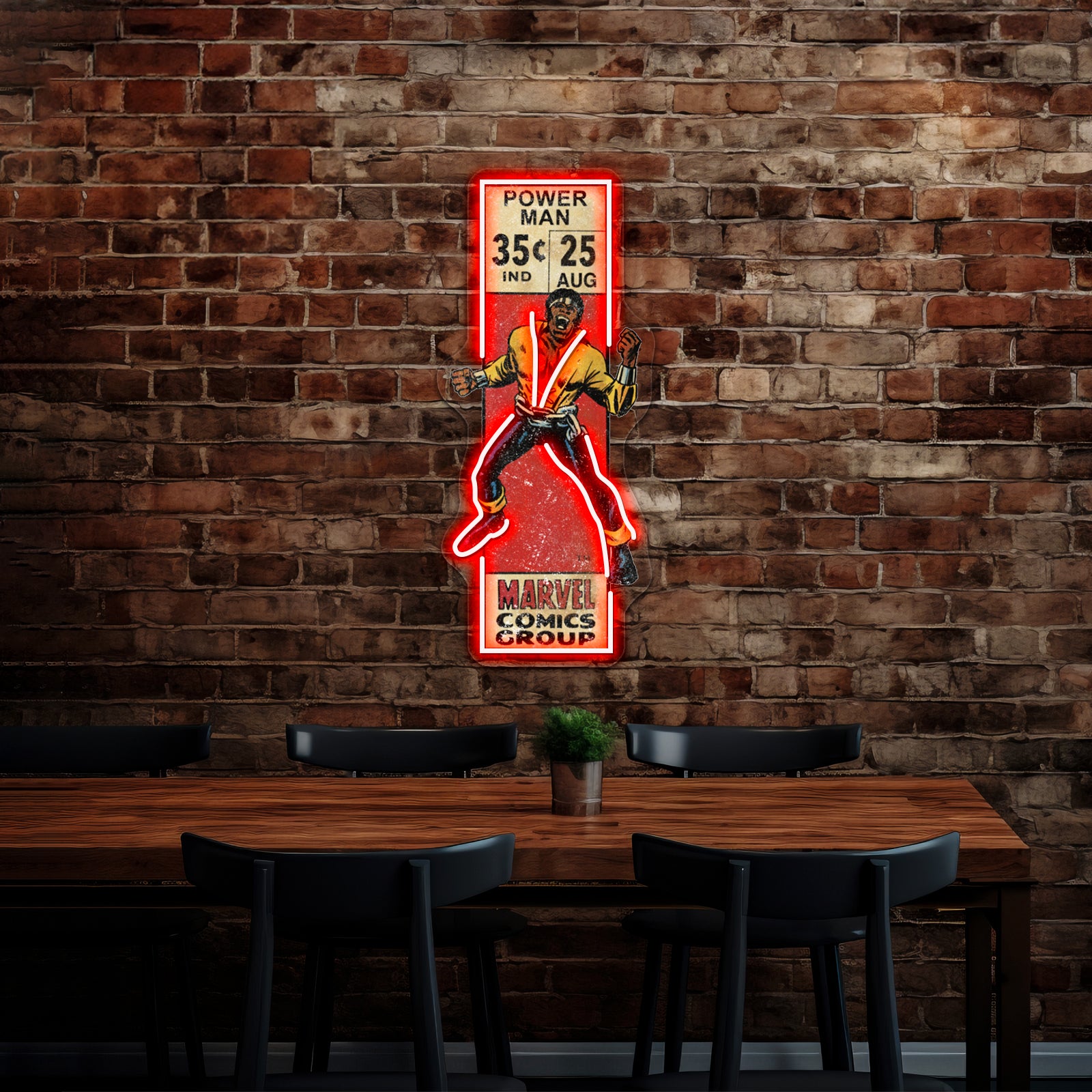 Retro Corner Box Power Artwork Led Neon Signs | Shineneon