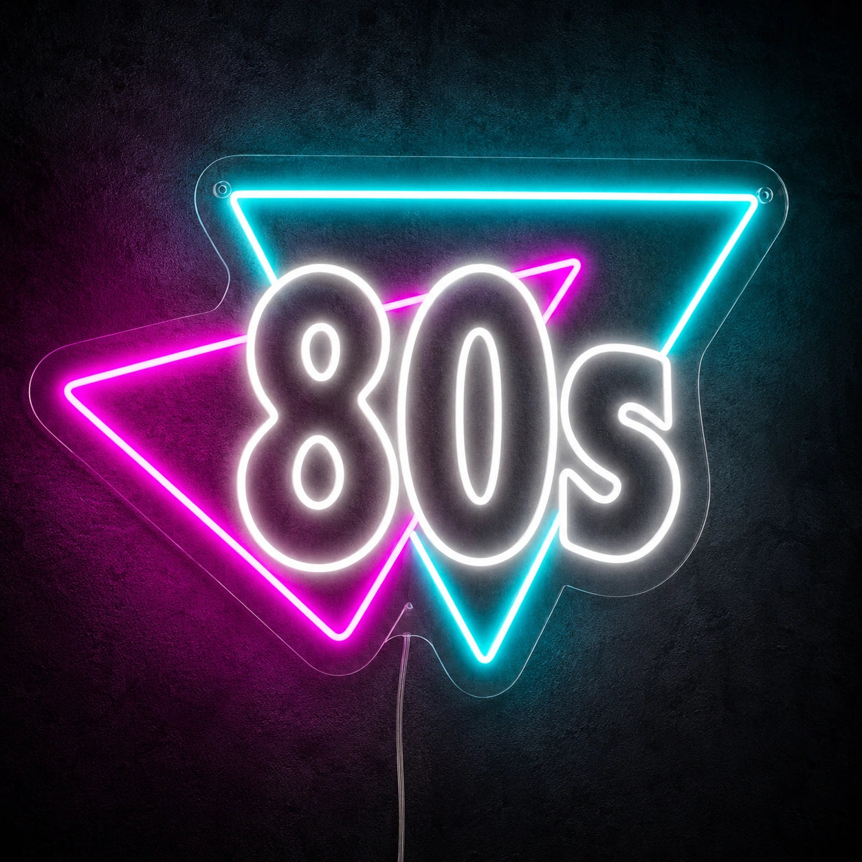Retro Eighties Triangle Neon Sign LED Neon Sign high-converting product image