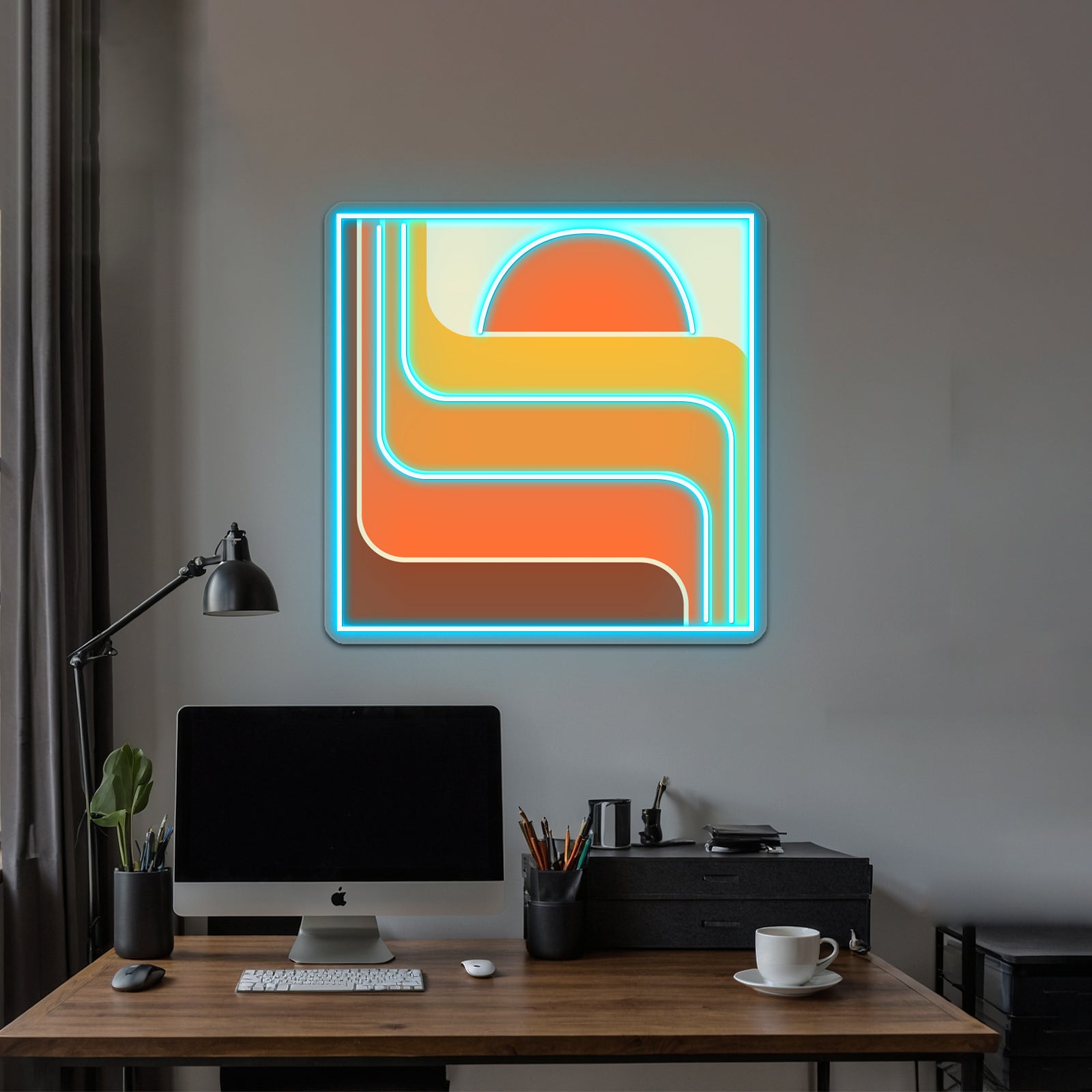 Retro Geometric Sun Design 656 Artwork Led Neon Signs | Shineneon