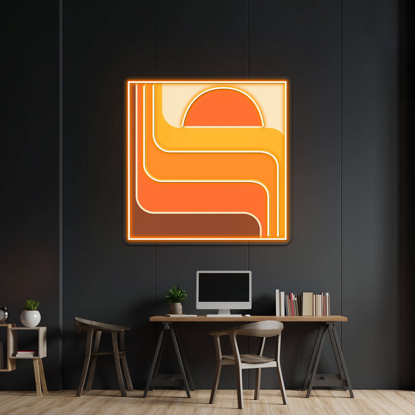 Retro Geometric Sun Design 656 Artwork Led Neon Signs | Shineneon