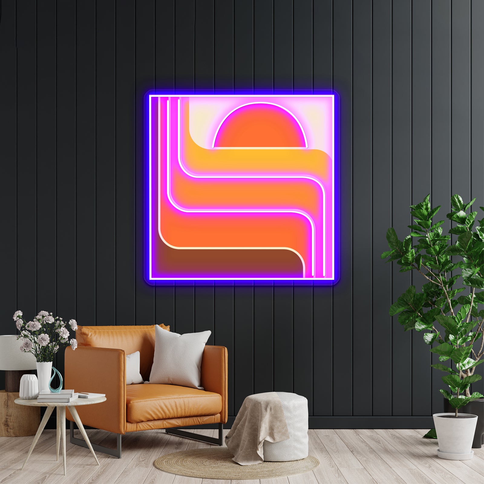 Retro Geometric Sun Design 656 Artwork Led Neon Signs | Shineneon