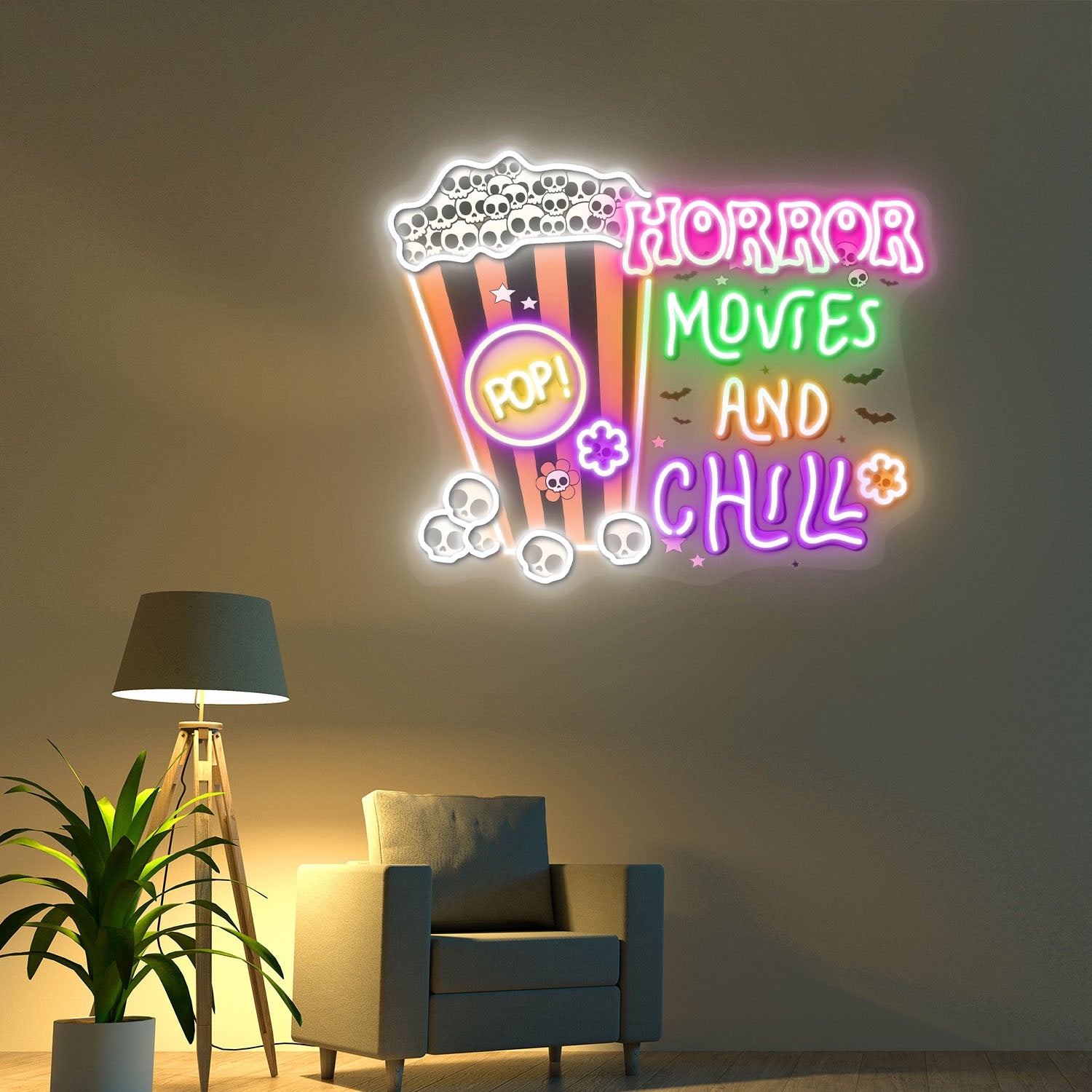 Retro Horror Movies Halloween Acrylic Led Neon Sign | Shineneon