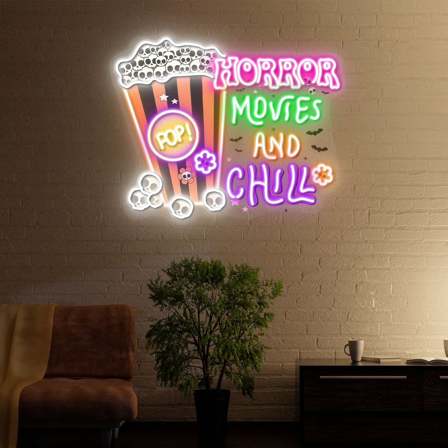 Retro Horror Movies Halloween Acrylic Led Neon Sign | Shineneon