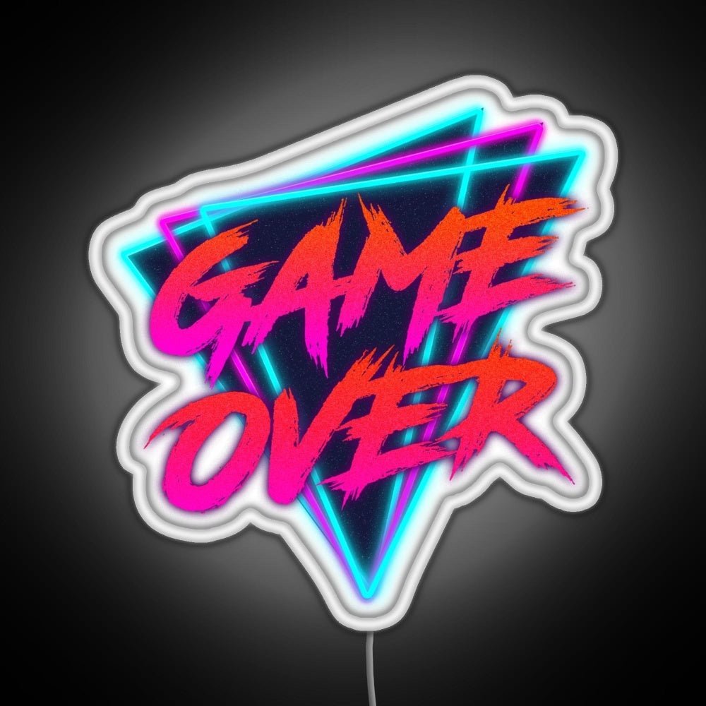 Retro Love Game Over Rgb Led Neon Sign Pop Wall Art - Shineneon