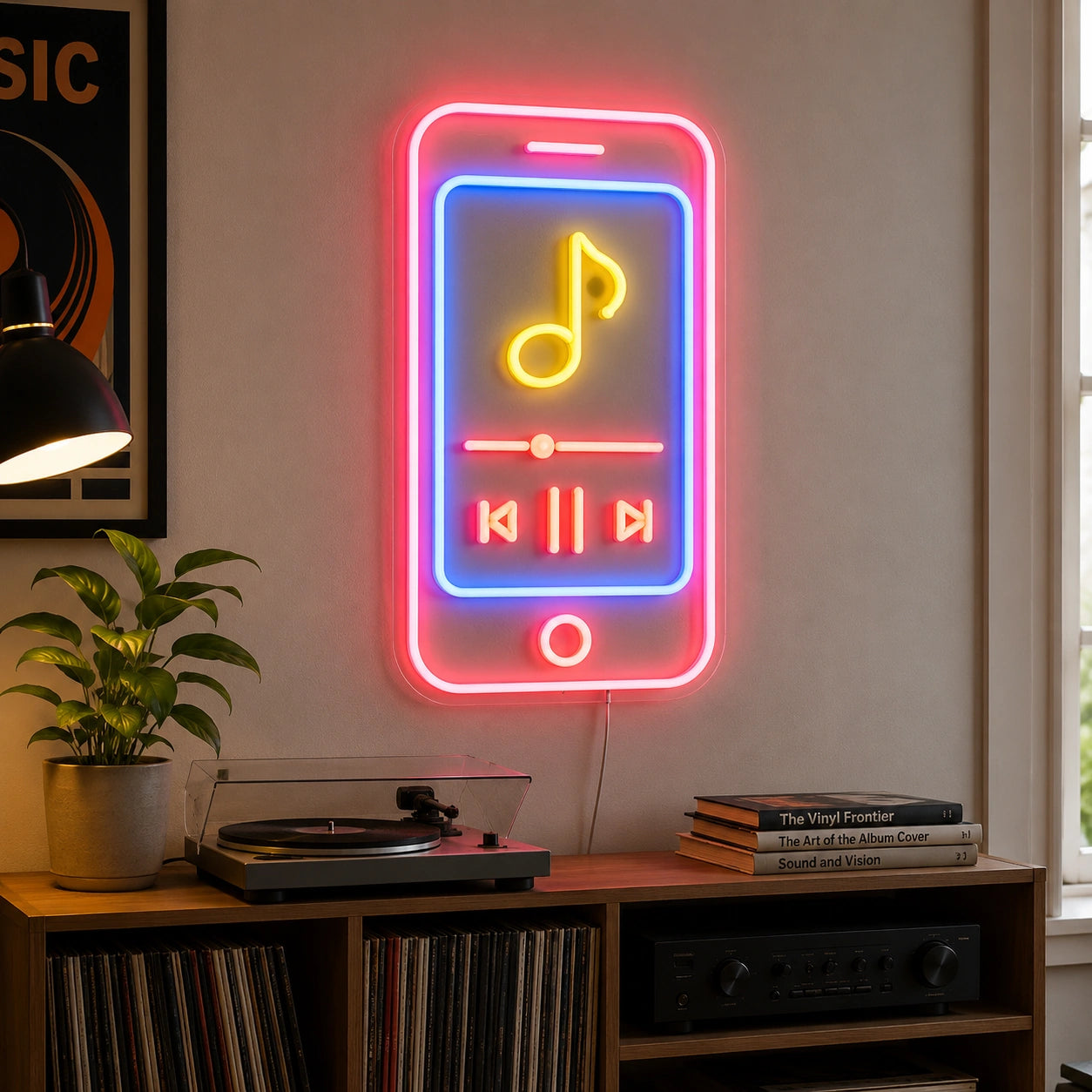 Retro Music Player Neon Sign LED Neon Sign real lifestyle scene