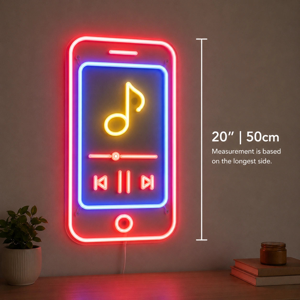 Retro Music Player Neon Sign LED Neon Sign size image