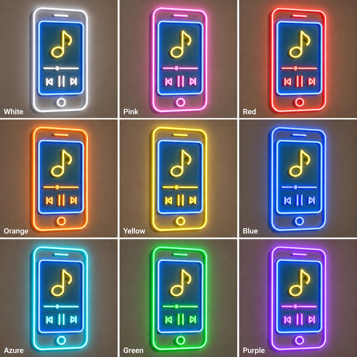 Retro Music Player Neon Sign LED Neon Sign color grid