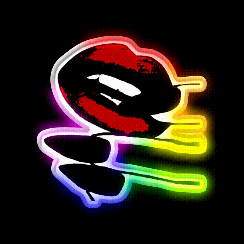 Retro Red Lips Nail Salon Led Neon Sign Rgb Color - LED neon sign close-up detail