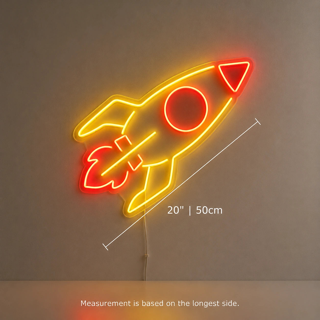Retro Rocket Neon Sign LED Neon Sign size image