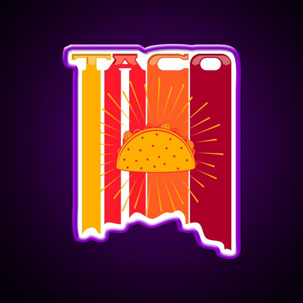 Retro Vintage 70S 80S Taco Led Neon Sign Mexican Food Sign Rgb Color - Shineneon