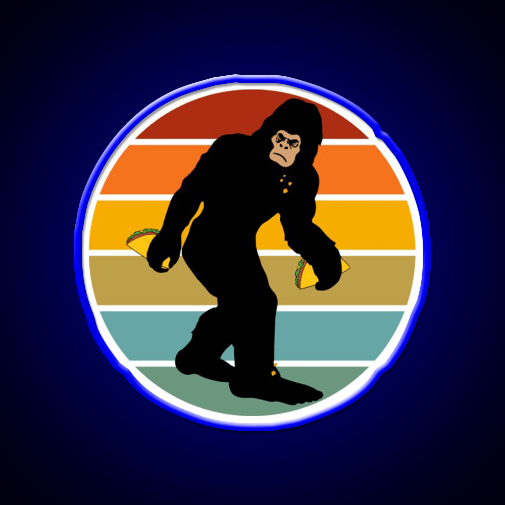 Retro Vintage Bigfoot Stole The Taco Led Neon Sign Rgb Color - Shineneon