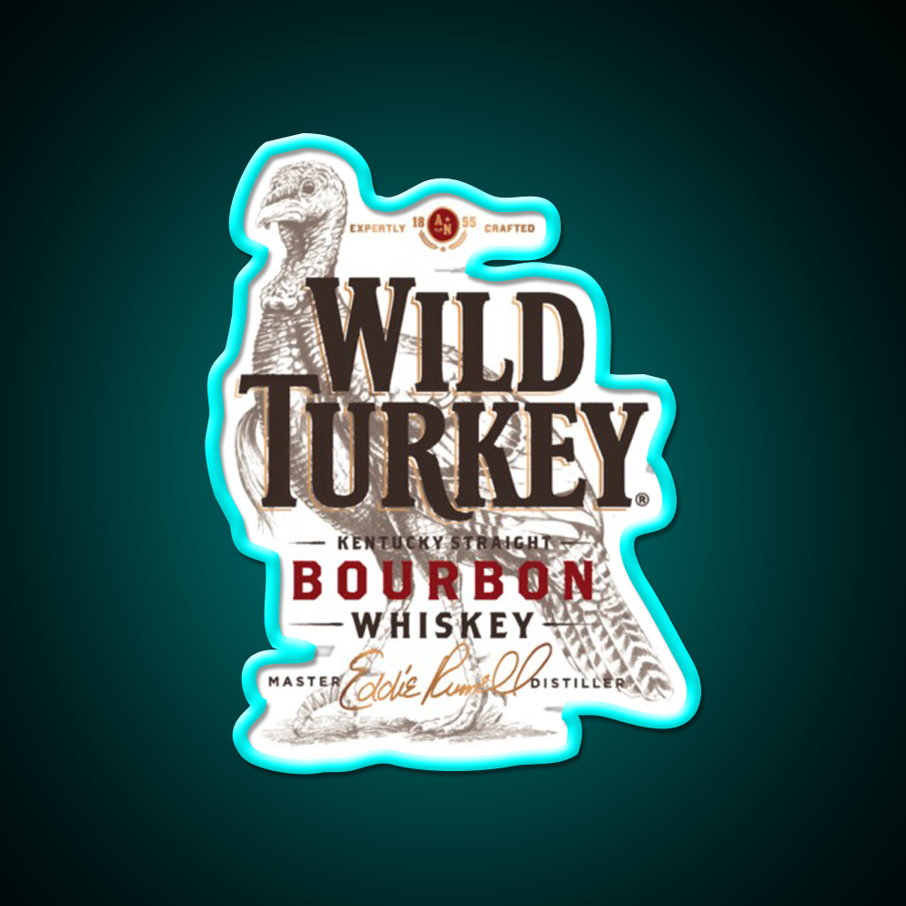 Retro Wild Turkey Premium Whiskey Drink Bar Led Neon Sign Rgb Color
